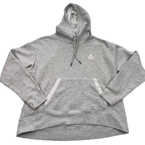Reebok RBX Renew Womens Cropped Hoodie Sweatshirt Size Large‎ Gray Relaxed - Picture 1 of 7
